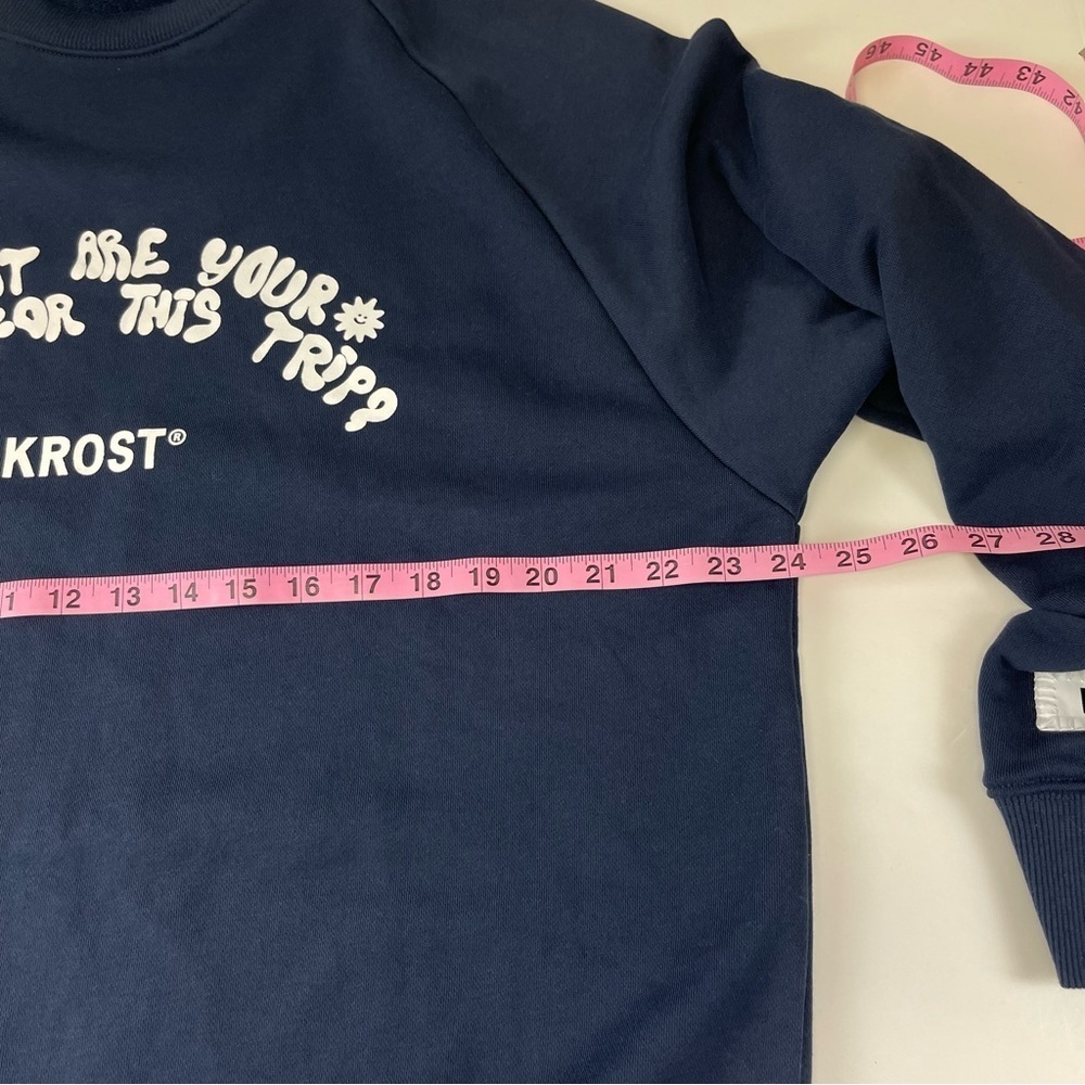 NEW Krost Crewneck Sweatshirt Mens Large Navy Blue Goals for this Trip NWOT - Picture 9 of 11
